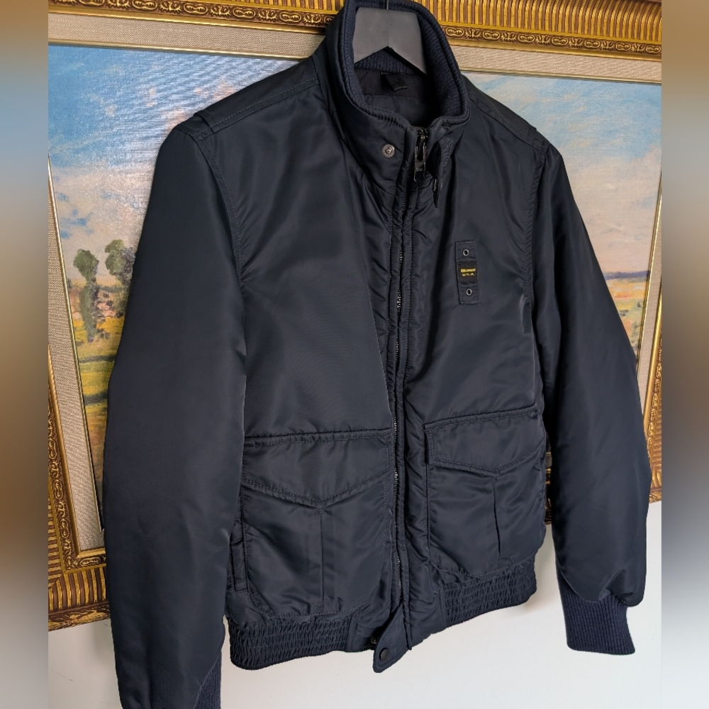 Blauer Heavy Black Bomber Jacket Medium